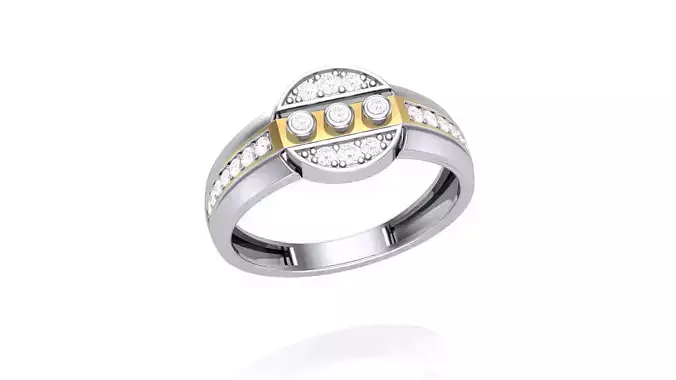 Men Groom Gents Diamond Ring 3dm stl obj mtl 3mf glb 3D print model