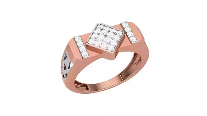 Men Groom Gents Diamond Ring 3dm stl obj mtl 3mf glb 3D print model