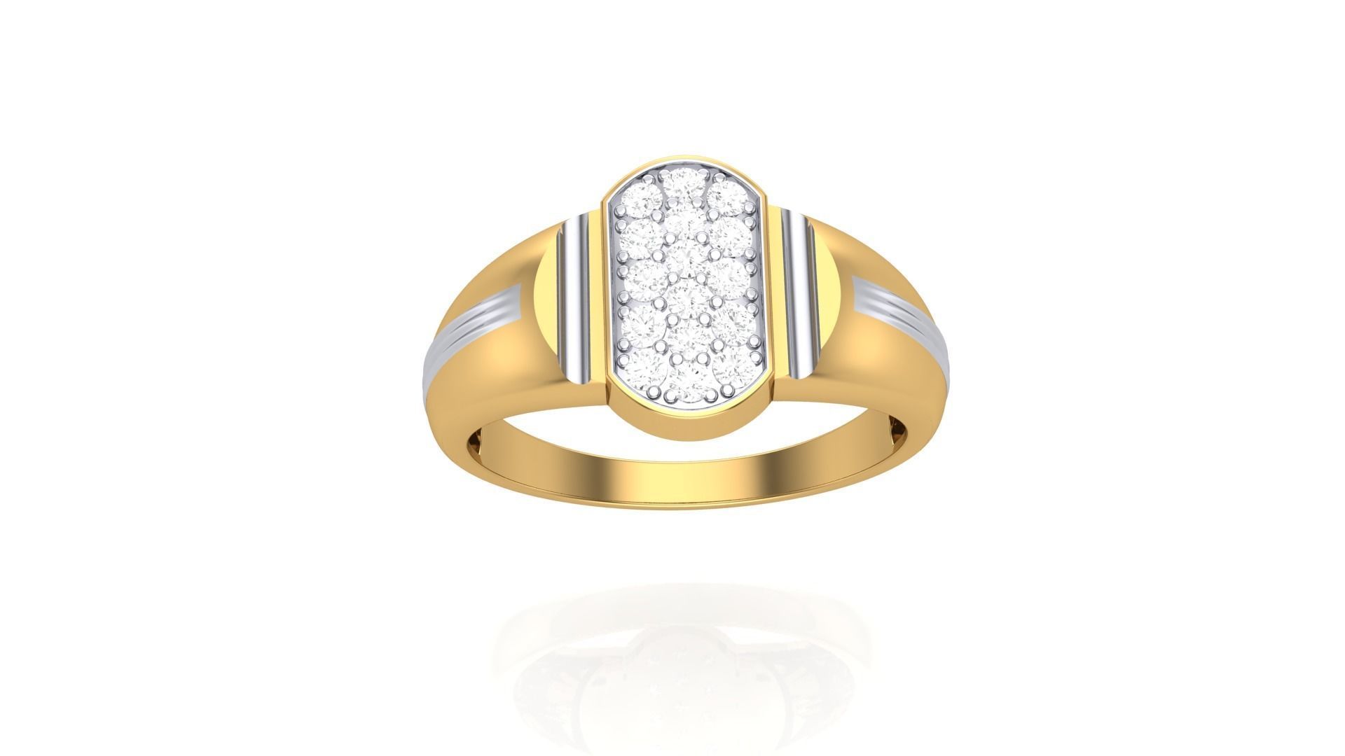 Men Groom Gents Diamond Ring 3dm stl obj mtl 3mf glb 3D print model_3