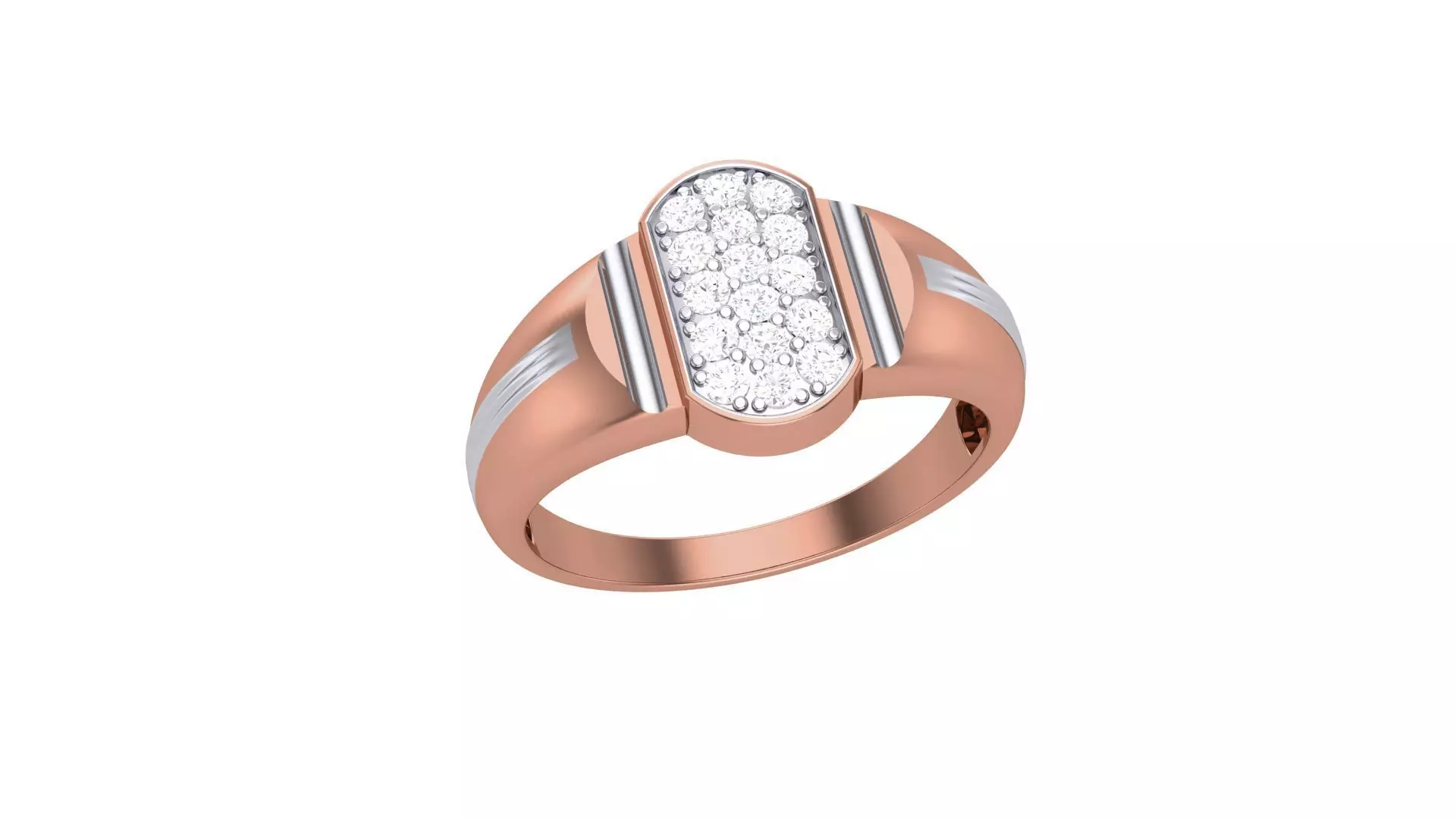 Men Groom Gents Diamond Ring 3dm stl obj mtl 3mf glb 3D print model_0