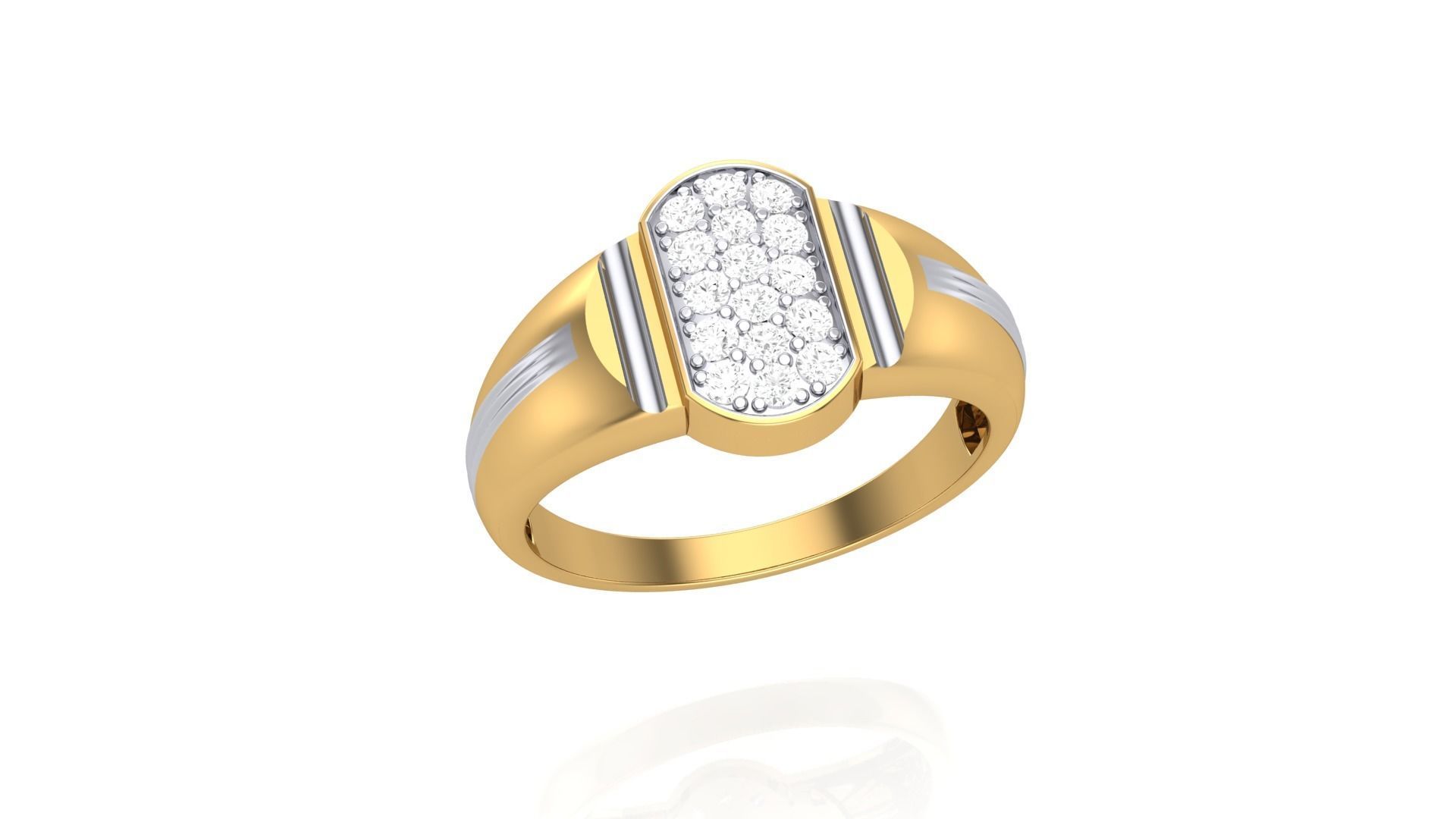 Men Groom Gents Diamond Ring 3dm stl obj mtl 3mf glb 3D print model_2