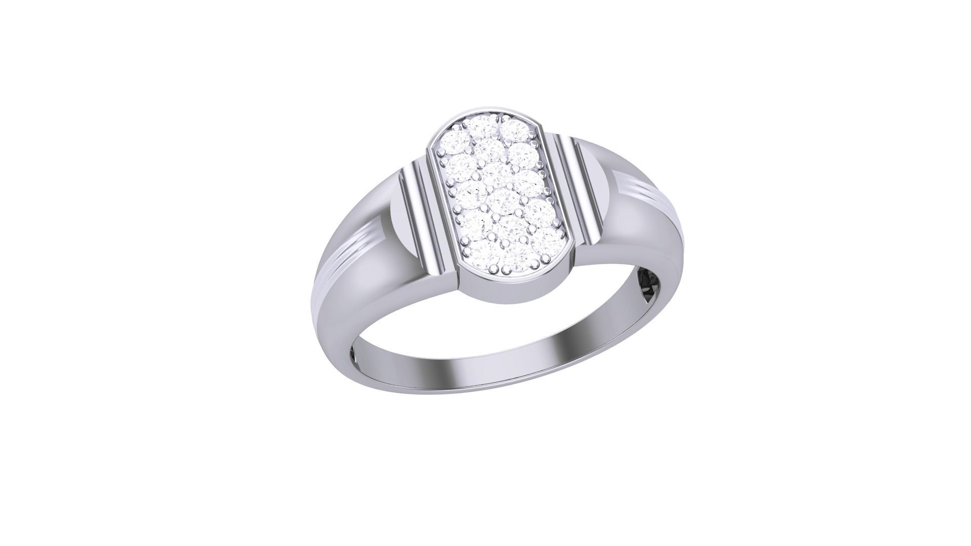 Men Groom Gents Diamond Ring 3dm stl obj mtl 3mf glb 3D print model_1