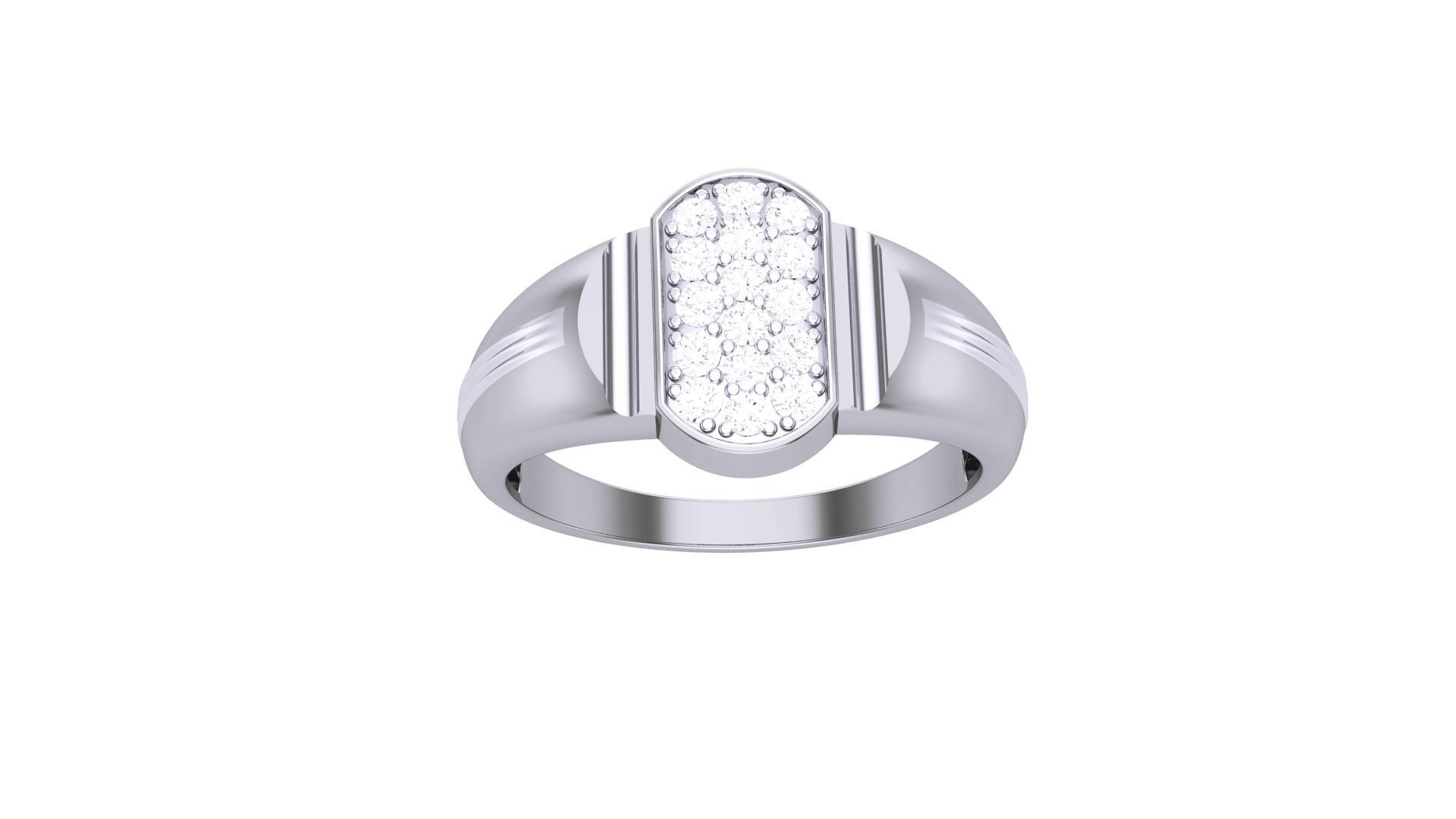 Men Groom Gents Diamond Ring 3dm stl obj mtl 3mf glb 3D print model_5