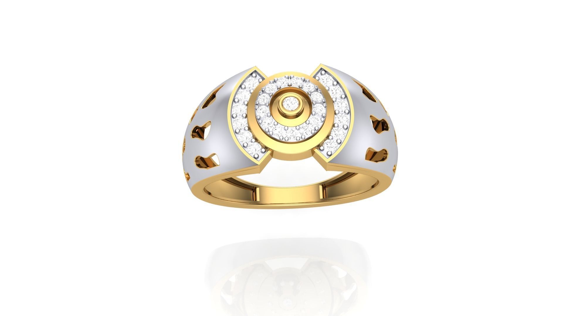 Men Groom Gents Diamond Ring 3dm stl obj mtl 3mf glb 3D print model_3