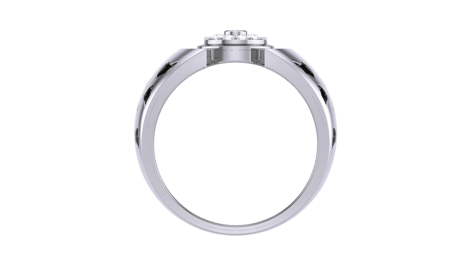 Men Groom Gents Diamond Ring 3dm stl obj mtl 3mf glb 3D print model_9