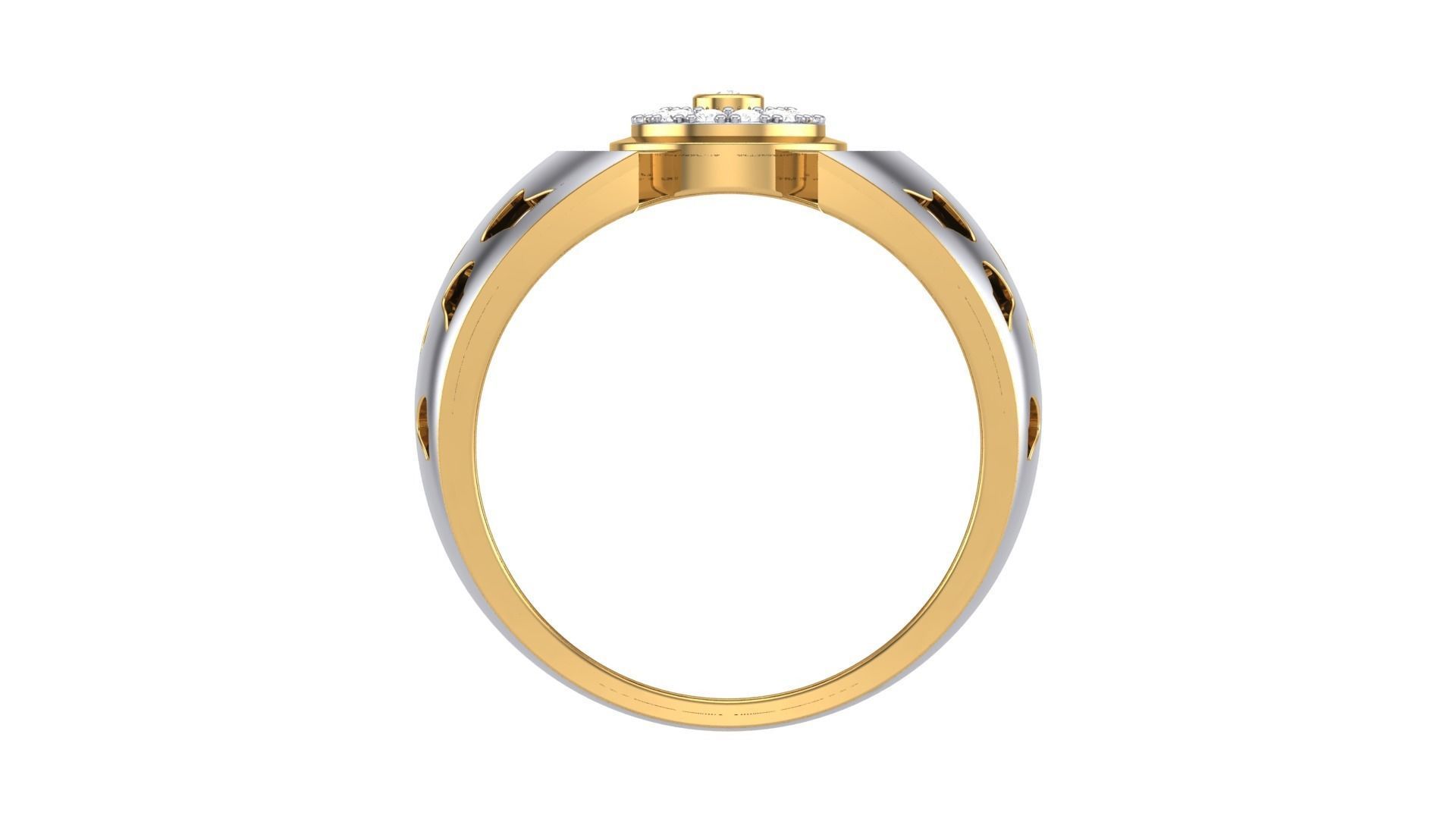 Men Groom Gents Diamond Ring 3dm stl obj mtl 3mf glb 3D print model_7