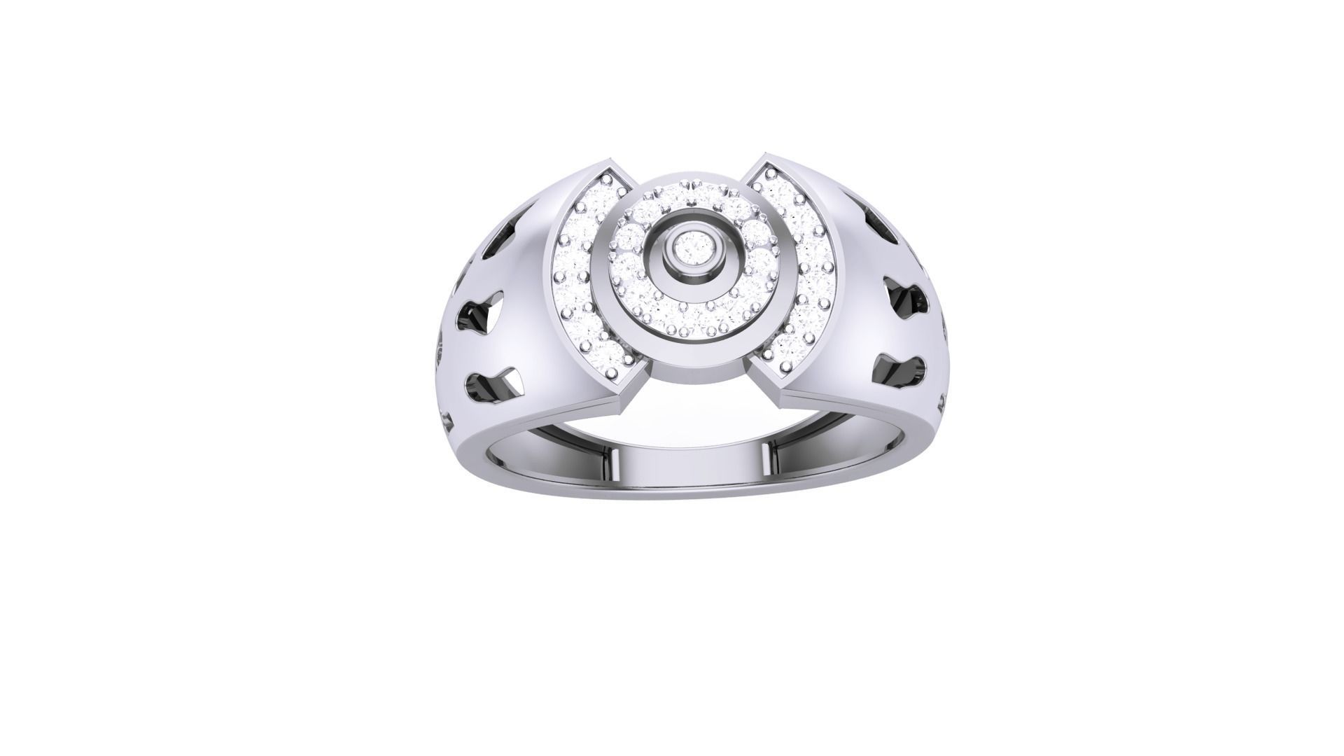Men Groom Gents Diamond Ring 3dm stl obj mtl 3mf glb 3D print model_6