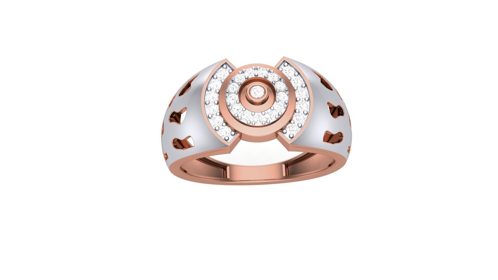 Men Groom Gents Diamond Ring 3dm stl obj mtl 3mf glb 3D print model_5
