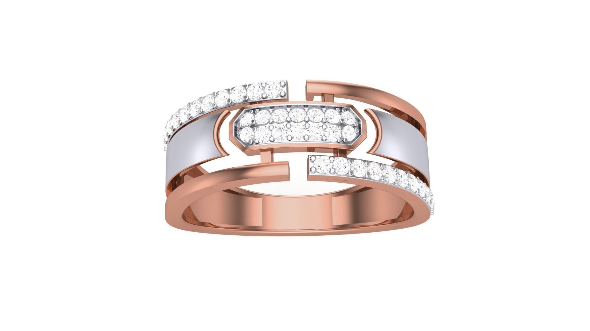 Men Groom Gents Diamond Ring 3dm stl obj mtl 3mf glb 3D print model_4
