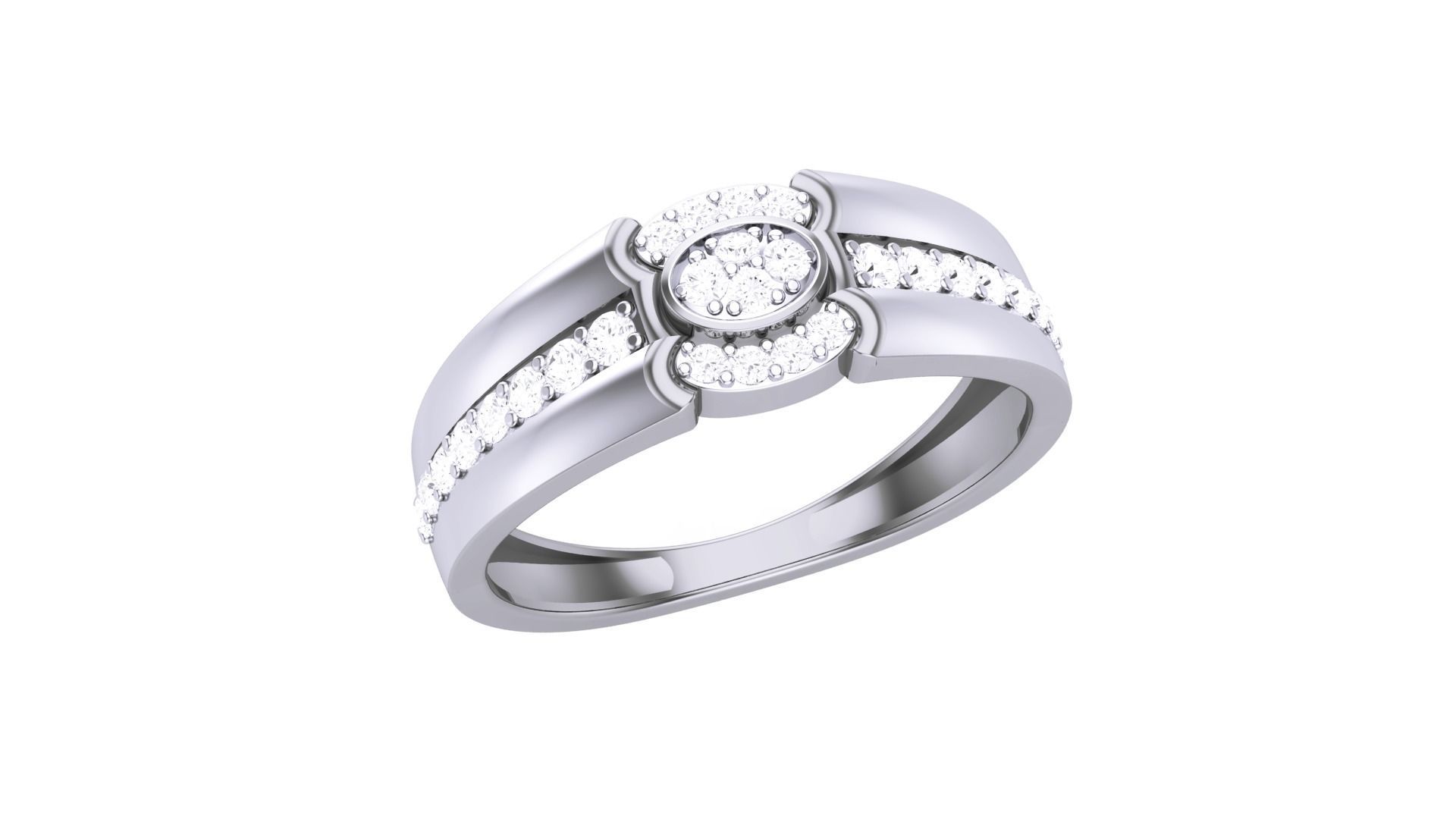 Men Groom Gents Diamond Ring 3dm stl obj mtl 3mf glb 3D print model_1