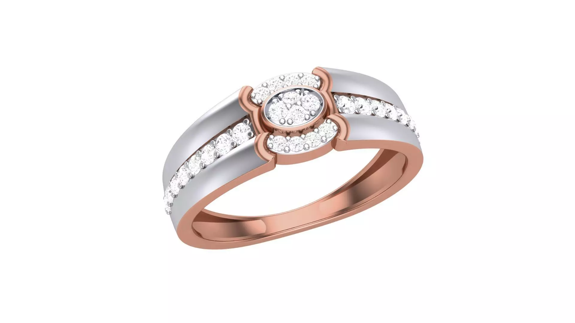 Men Groom Gents Diamond Ring 3dm stl obj mtl 3mf glb 3D print model_0