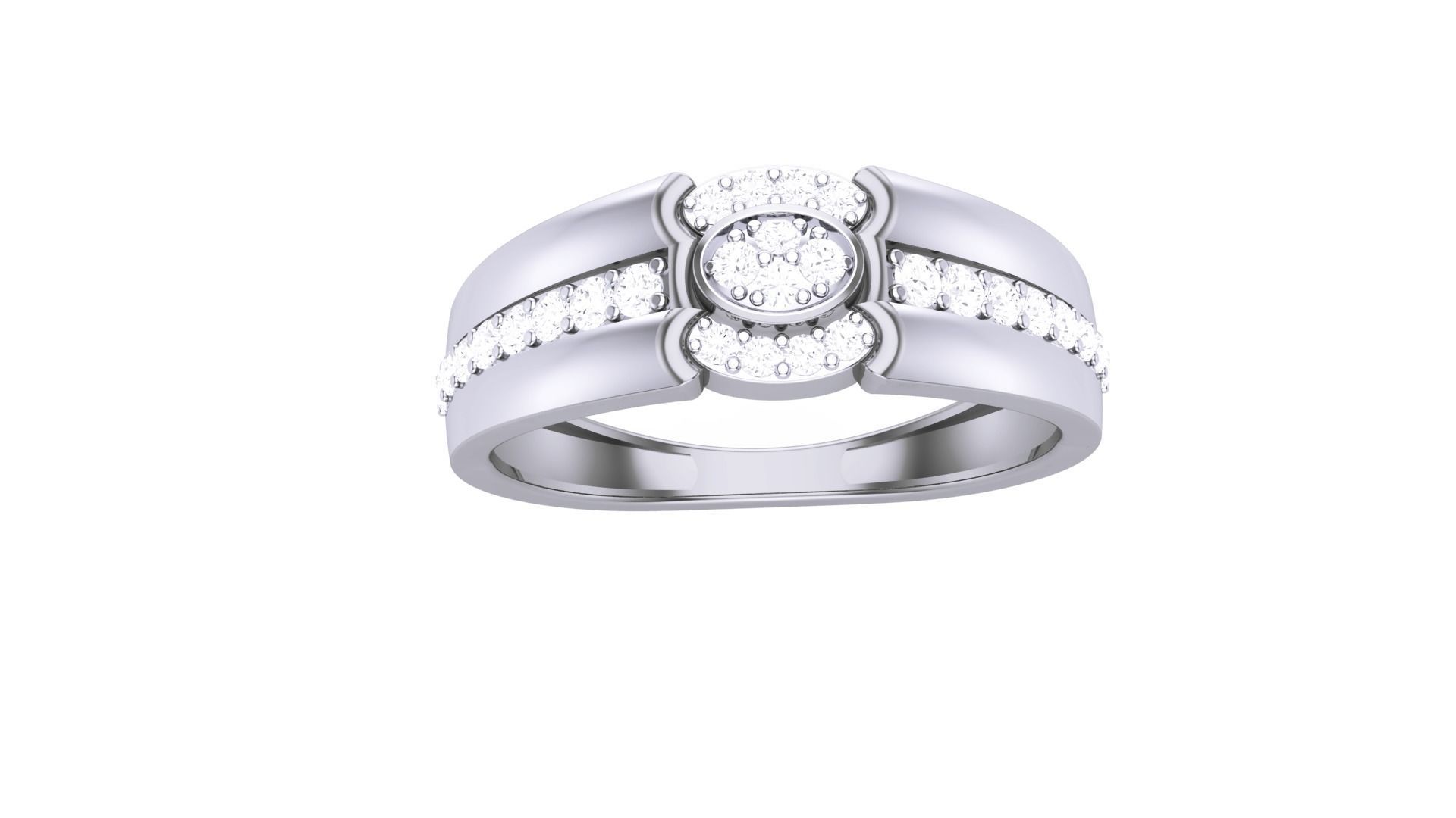 Men Groom Gents Diamond Ring 3dm stl obj mtl 3mf glb 3D print model_5