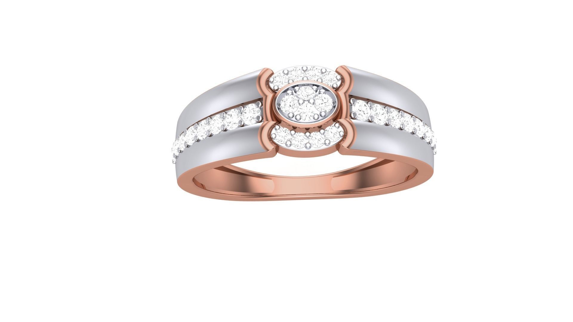 Men Groom Gents Diamond Ring 3dm stl obj mtl 3mf glb 3D print model_6
