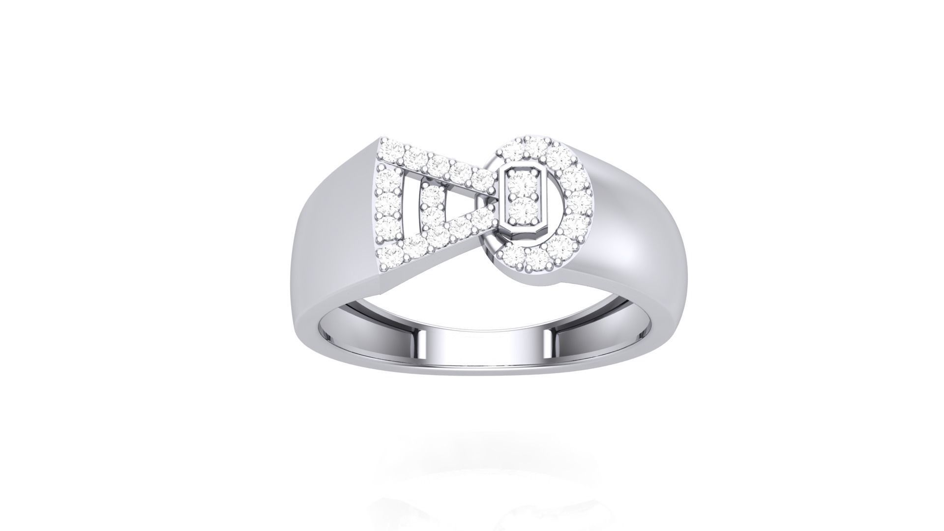 Men Groom Gents Diamond Ring 3dm stl obj mtl 3mf glb 3D print model_2