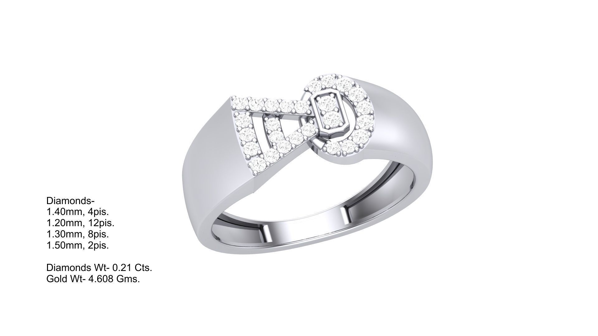 Men Groom Gents Diamond Ring 3dm stl obj mtl 3mf glb 3D print model_1