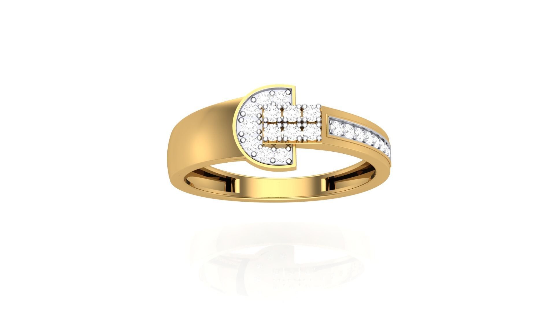 Men Groom Gents Diamond Ring 3dm stl obj mtl 3mf glb 3D print model_5