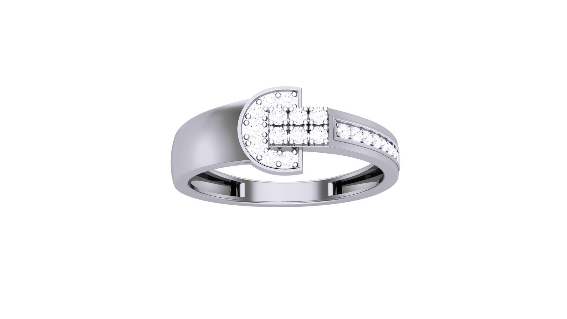 Men Groom Gents Diamond Ring 3dm stl obj mtl 3mf glb 3D print model_3
