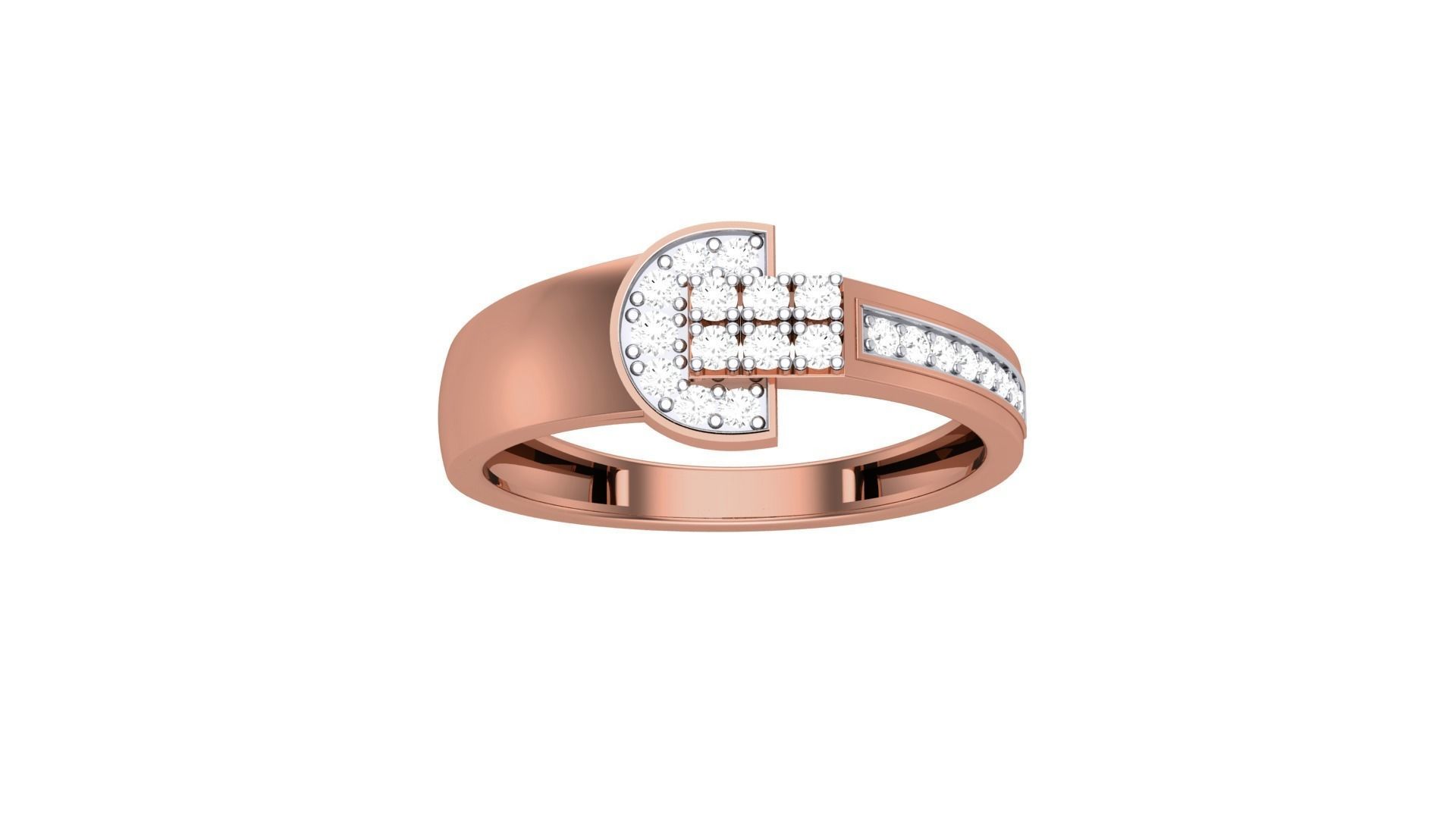 Men Groom Gents Diamond Ring 3dm stl obj mtl 3mf glb 3D print model_6