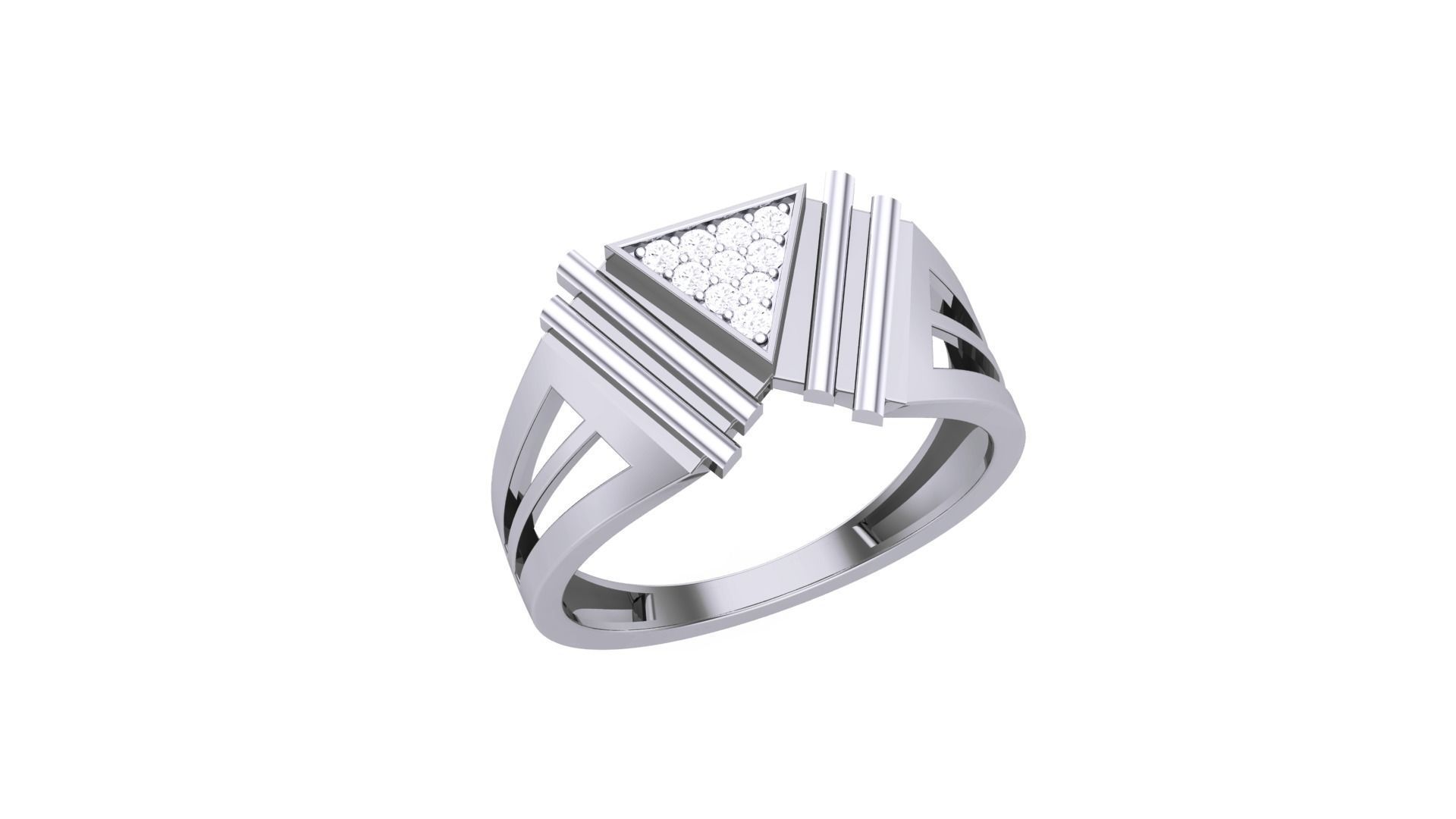 Men Groom Gents Diamond Ring 3dm stl obj mtl 3mf glb 3D print model_1