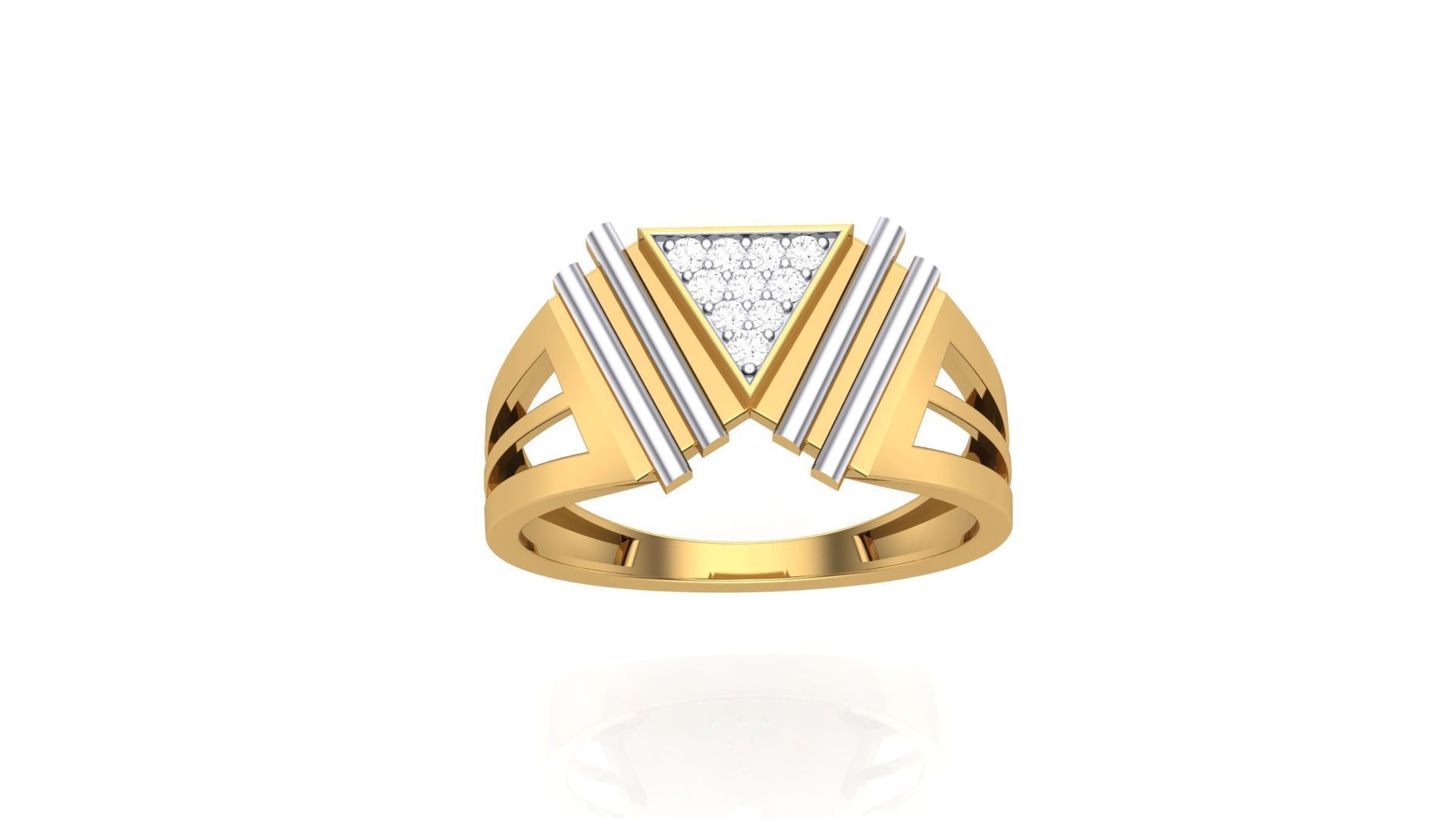 Men Groom Gents Diamond Ring 3dm stl obj mtl 3mf glb 3D print model_5