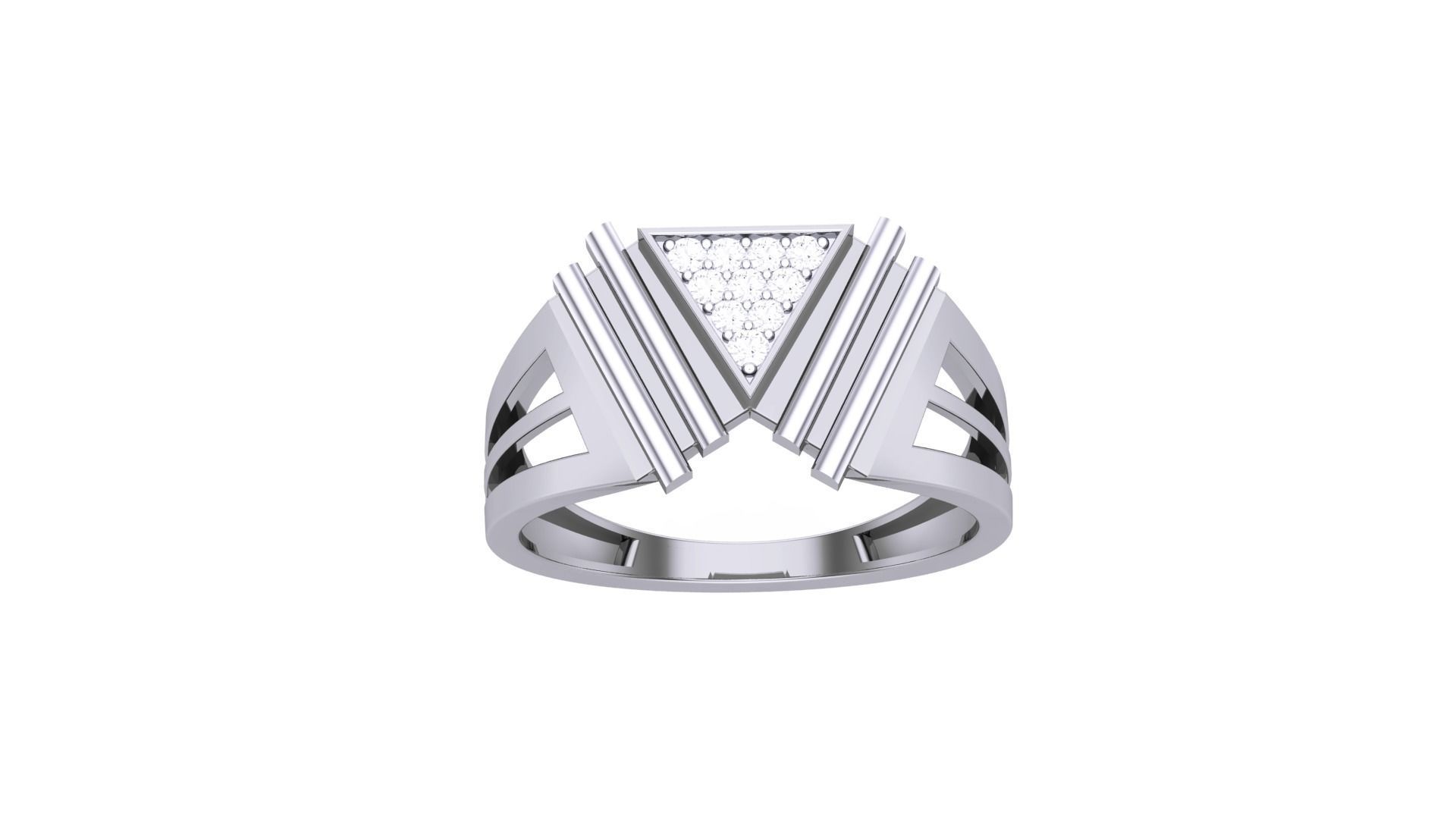Men Groom Gents Diamond Ring 3dm stl obj mtl 3mf glb 3D print model_3