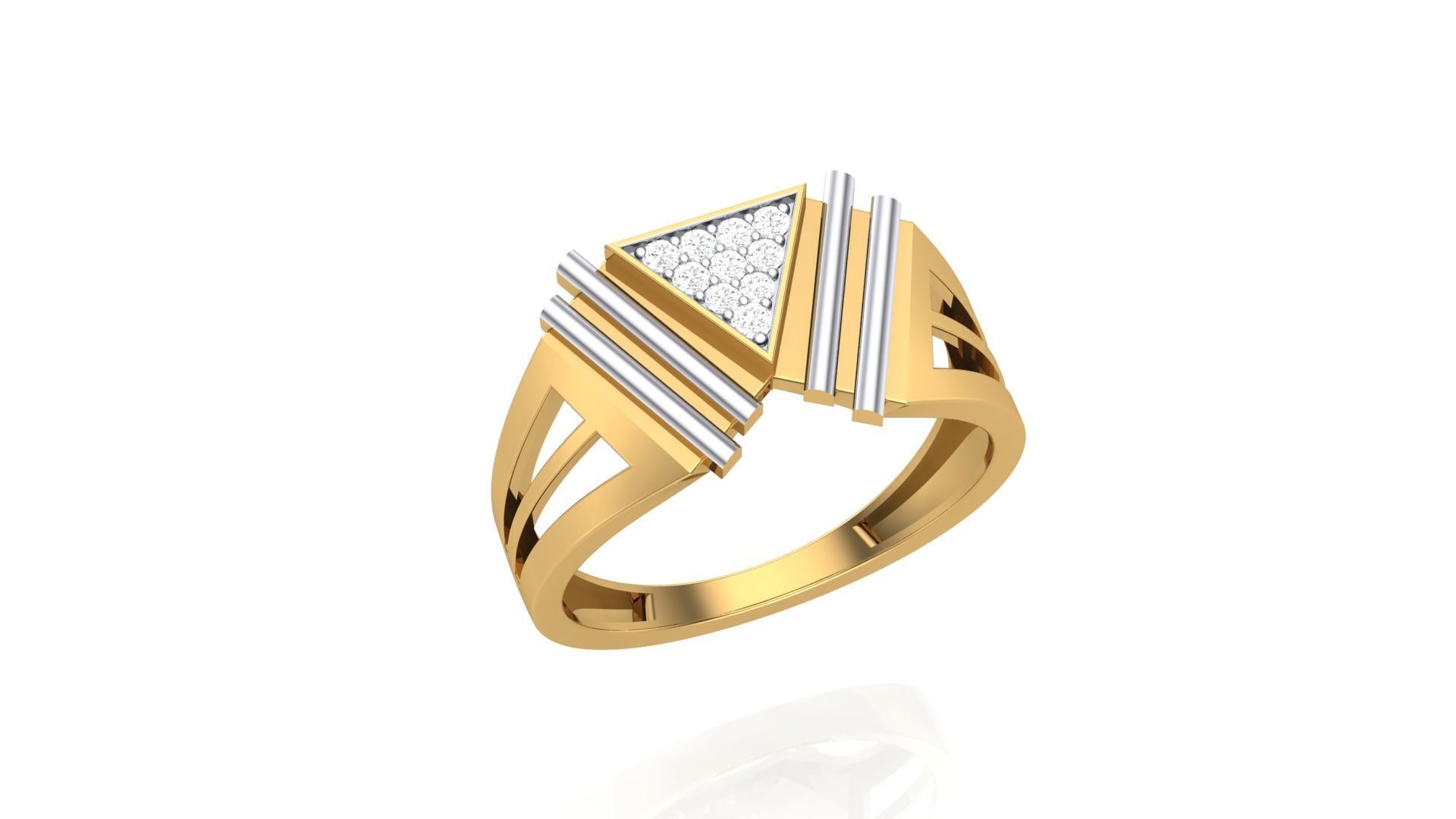 Men Groom Gents Diamond Ring 3dm stl obj mtl 3mf glb 3D print model_2