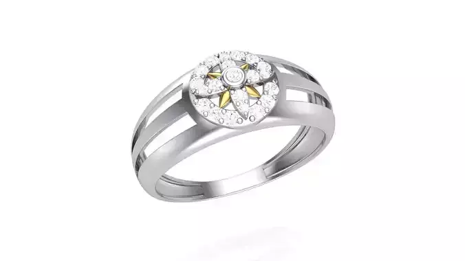 Men Groom Gents Diamond Ring 3dm stl obj mtl 3mf glb 3D print model