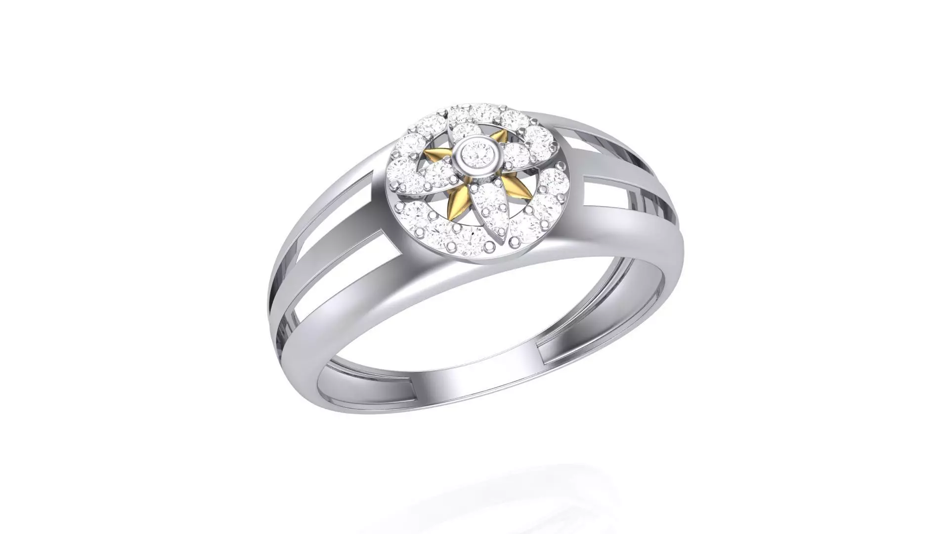 Men Groom Gents Diamond Ring 3dm stl obj mtl 3mf glb 3D print model_0