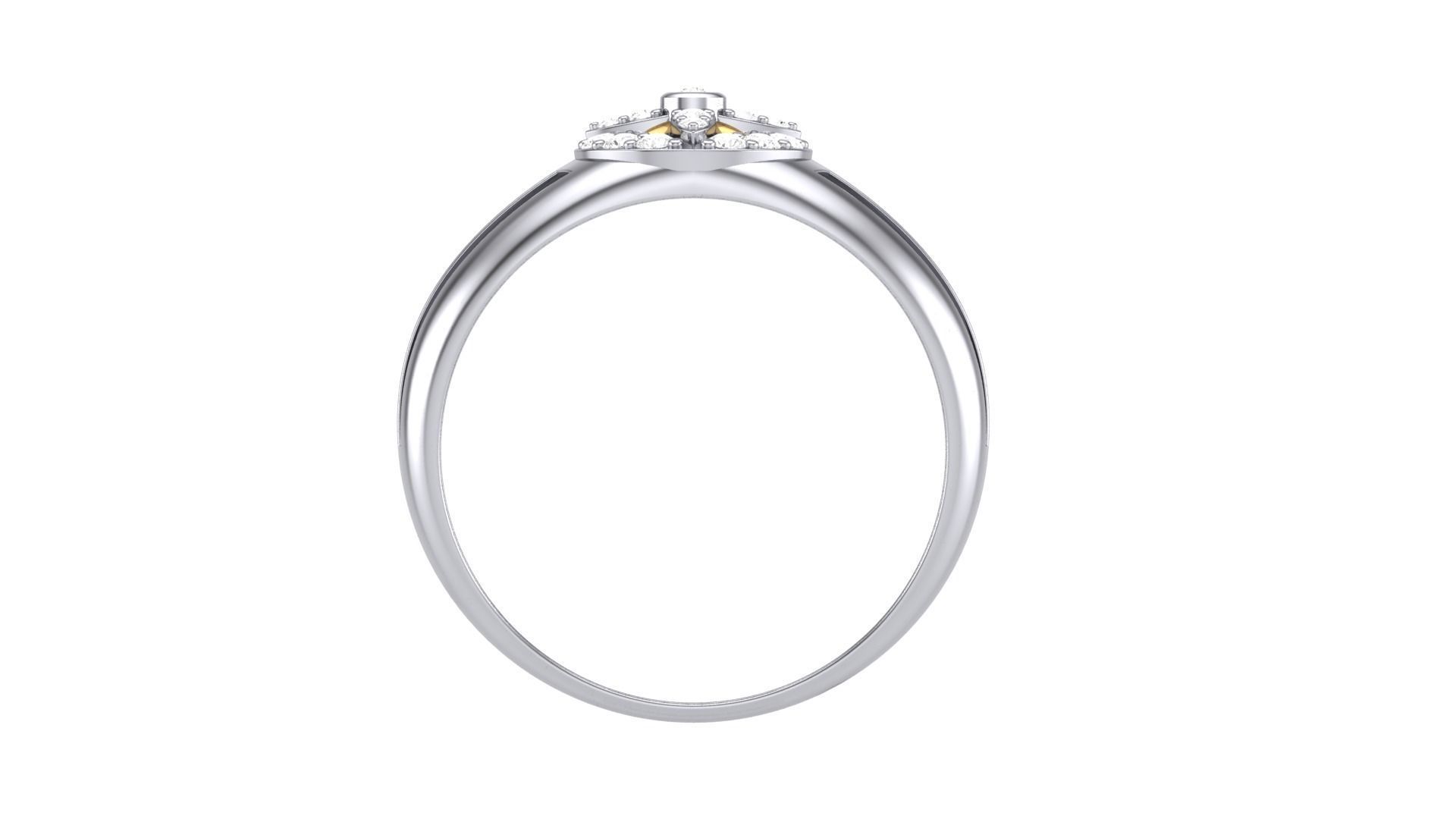 Men Groom Gents Diamond Ring 3dm stl obj mtl 3mf glb 3D print model_3