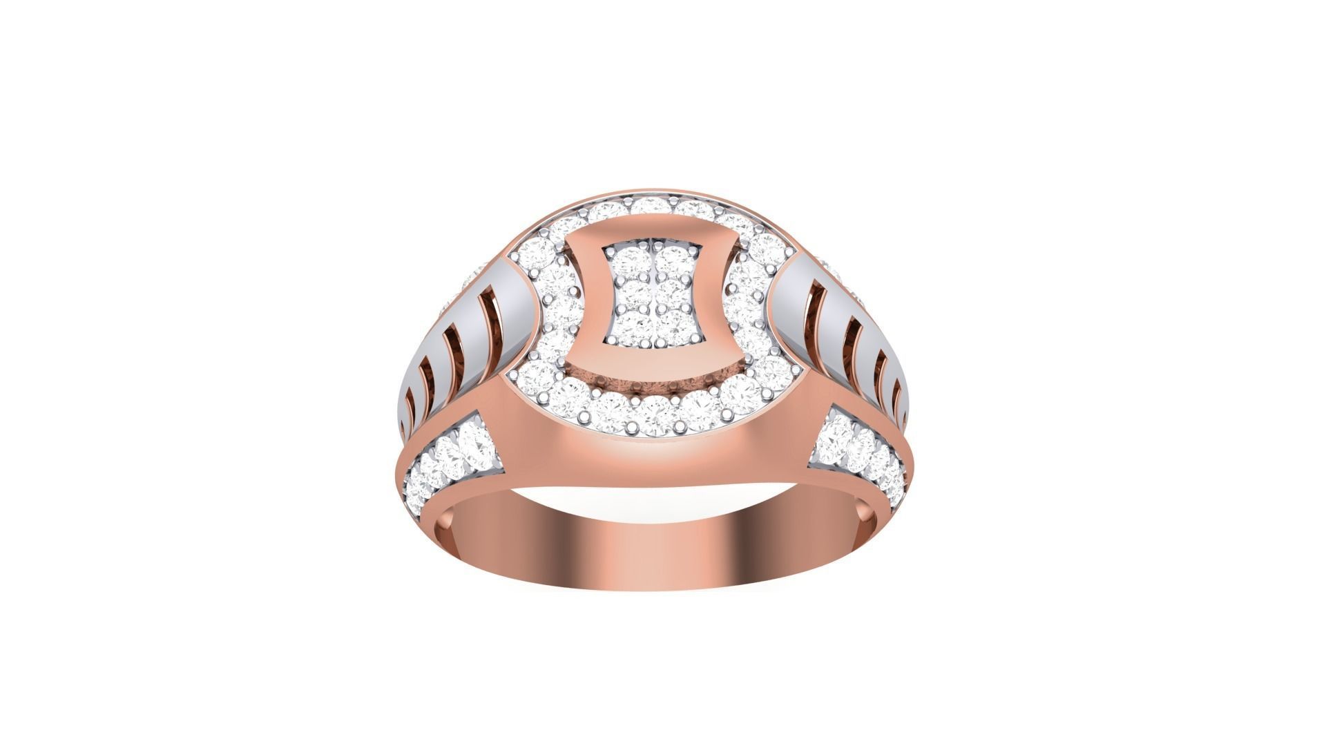 Men Groom Gents Diamond Ring 3dm stl obj mtl 3mf glb 3D print model_5