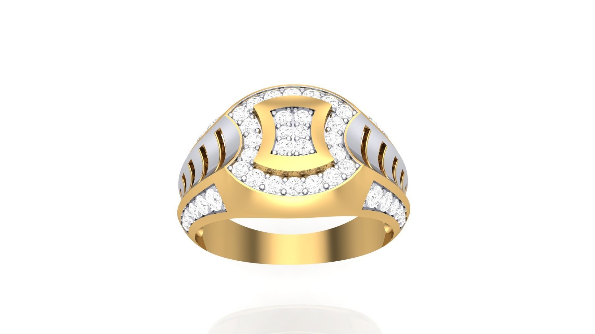 Men Groom Gents Diamond Ring 3dm stl obj mtl 3mf glb 3D print model_4