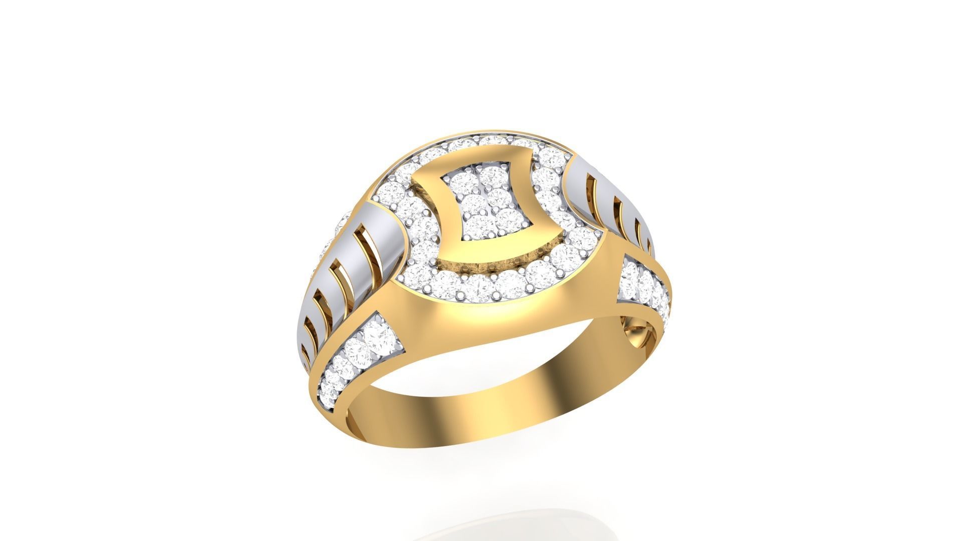 Men Groom Gents Diamond Ring 3dm stl obj mtl 3mf glb 3D print model_2
