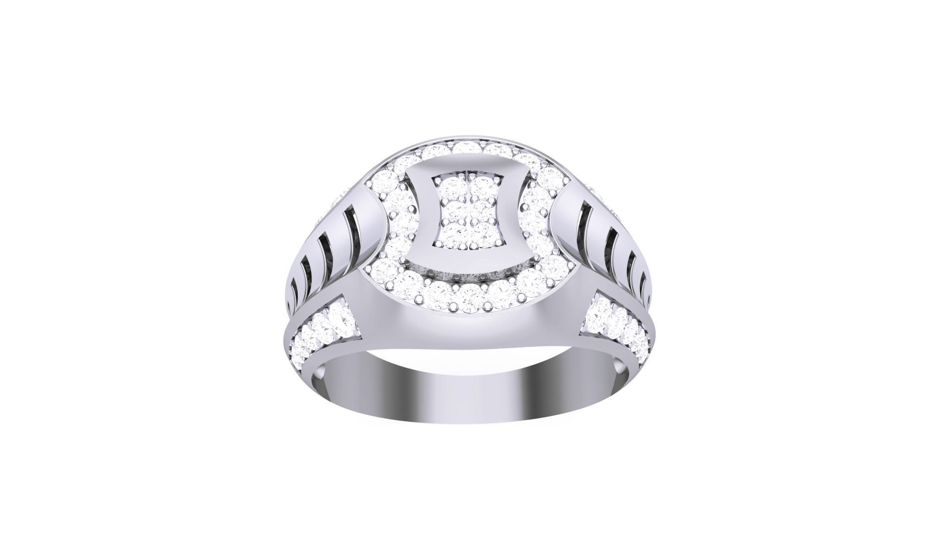 Men Groom Gents Diamond Ring 3dm stl obj mtl 3mf glb 3D print model_6