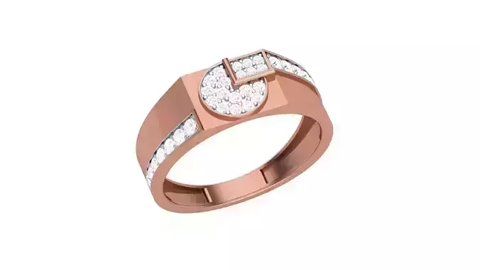 Men Groom Gents Diamond Ring 3dm stl obj mtl 3mf glb 3D print model