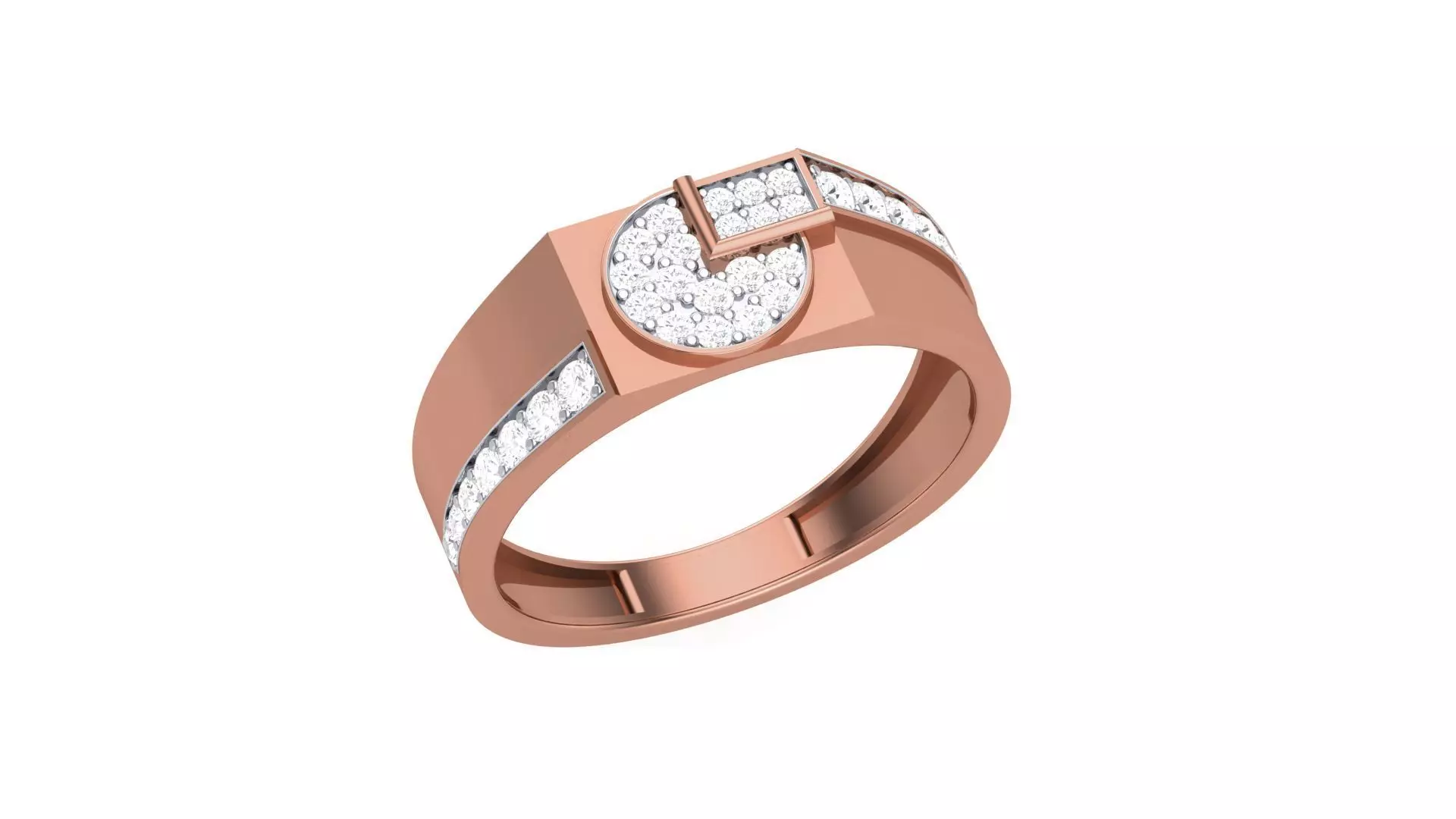 Men Groom Gents Diamond Ring 3dm stl obj mtl 3mf glb 3D print model_0