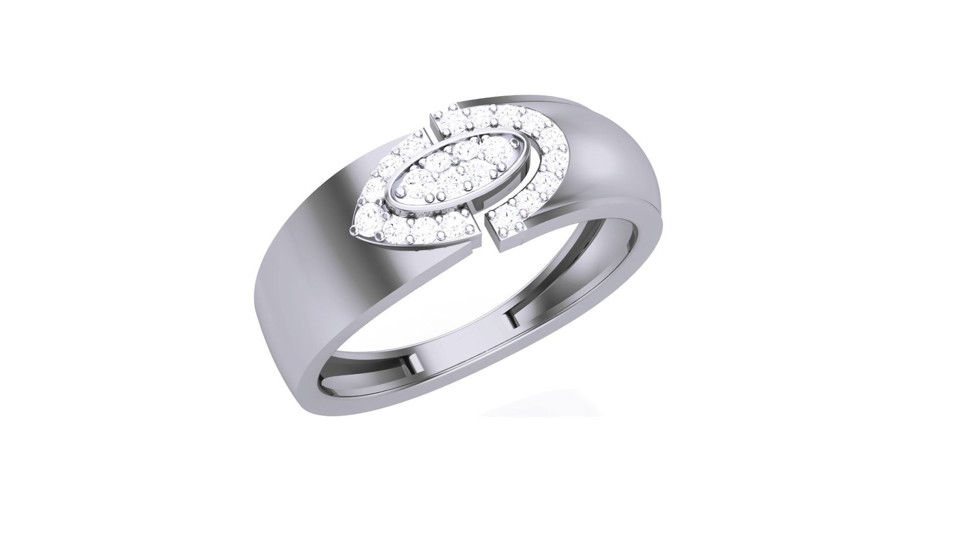 Men Groom Gents Diamond Ring 3dm stl obj mtl 3mf glb 3D print model_1