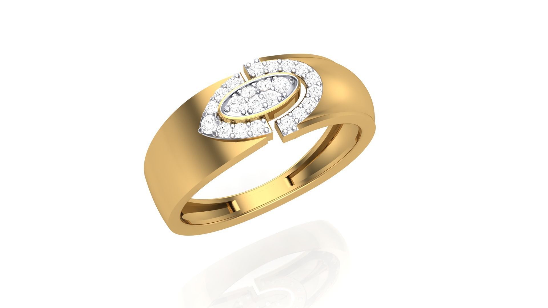 Men Groom Gents Diamond Ring 3dm stl obj mtl 3mf glb 3D print model_2