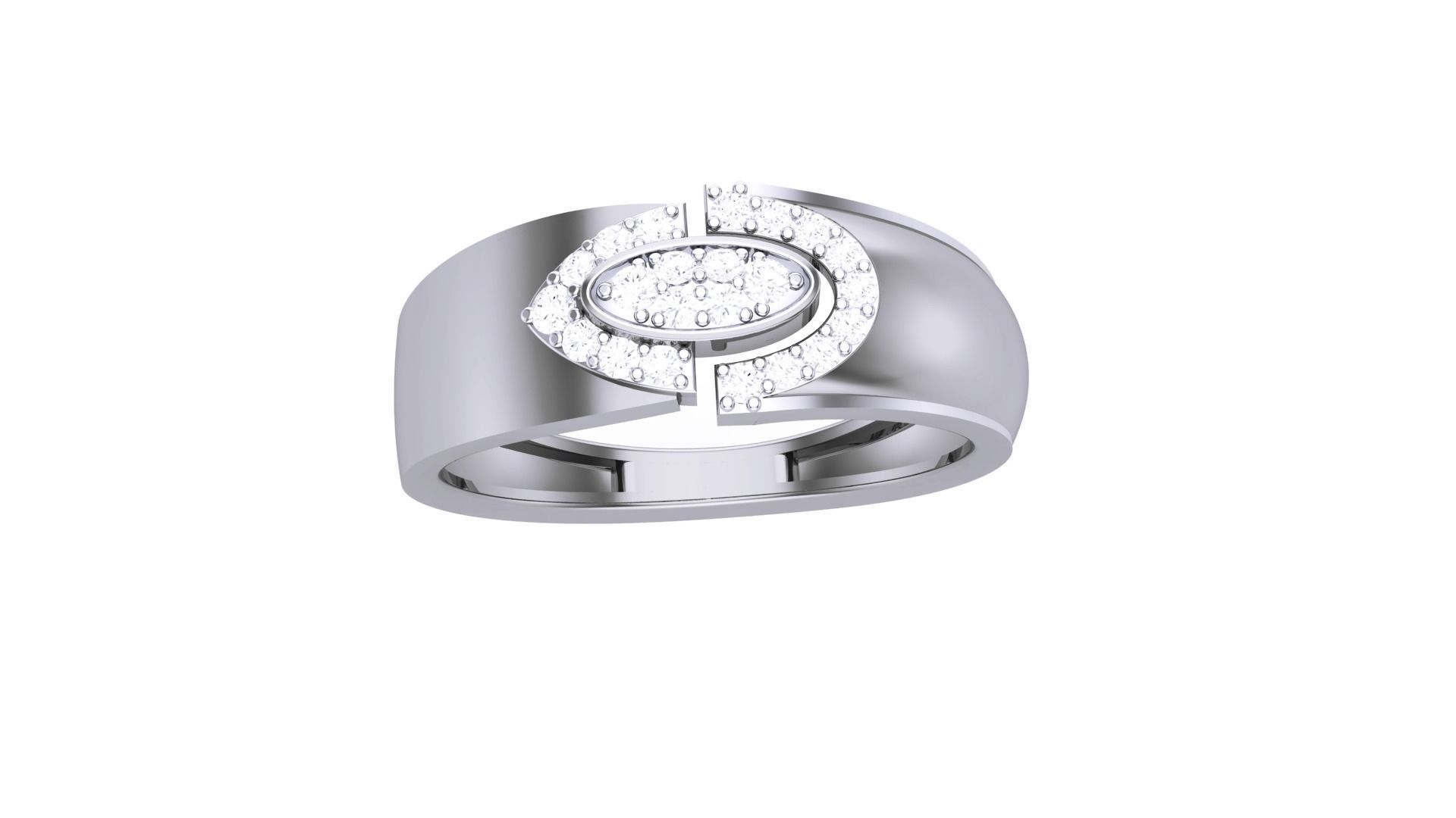 Men Groom Gents Diamond Ring 3dm stl obj mtl 3mf glb 3D print model_6