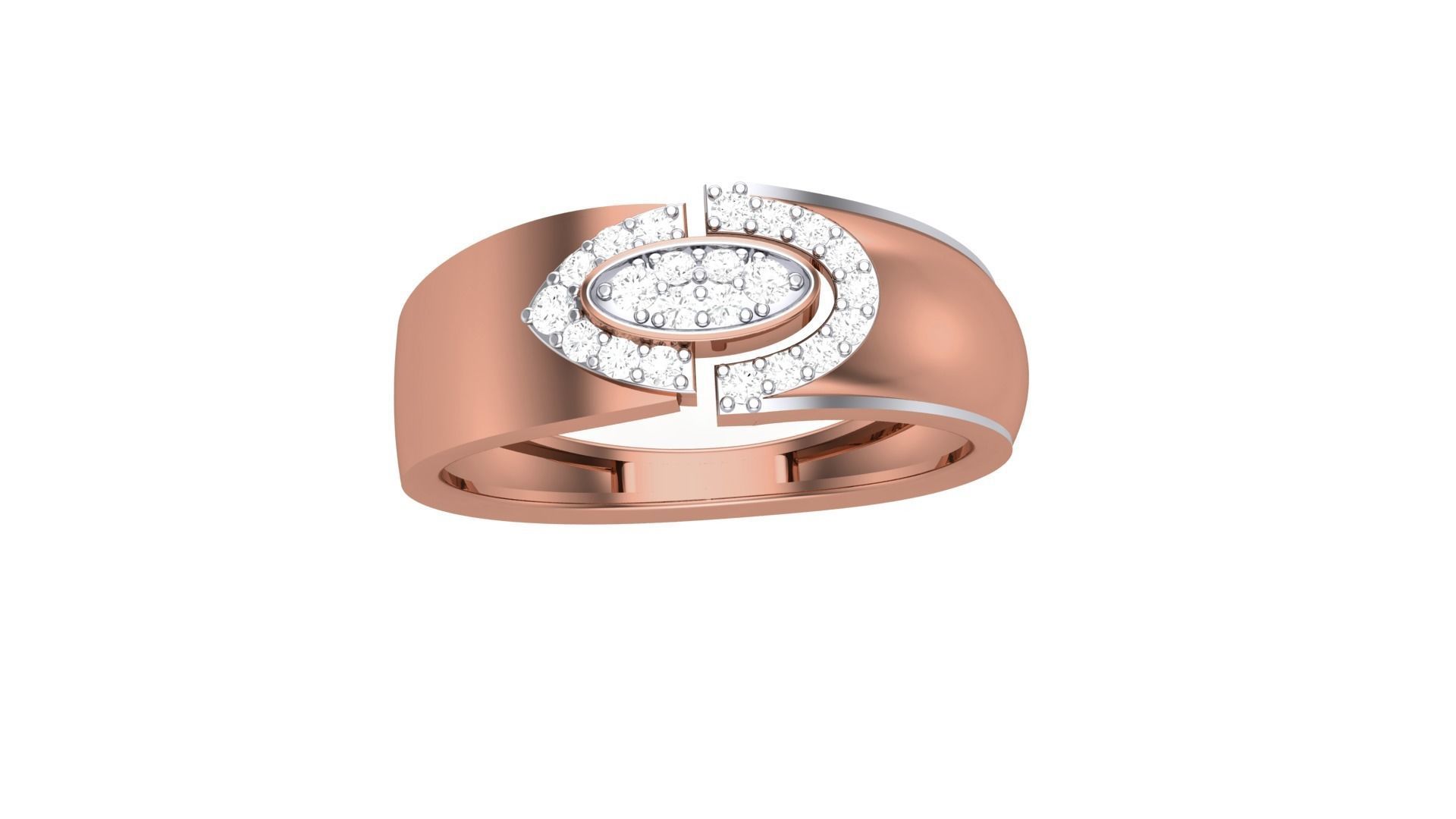 Men Groom Gents Diamond Ring 3dm stl obj mtl 3mf glb 3D print model_5