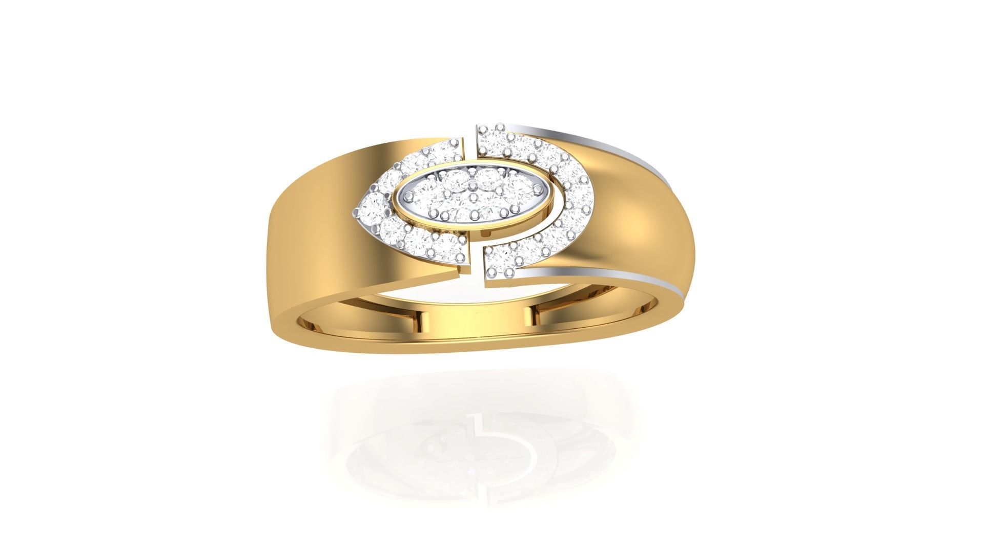 Men Groom Gents Diamond Ring 3dm stl obj mtl 3mf glb 3D print model_4