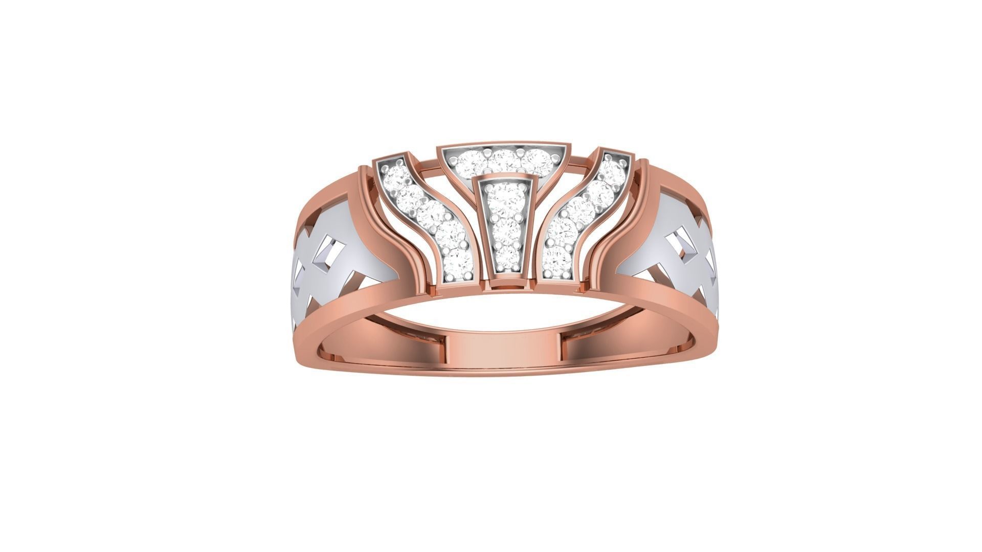 Men Groom Gents Diamond Ring 3dm stl obj mtl 3mf glb 3D print model_6