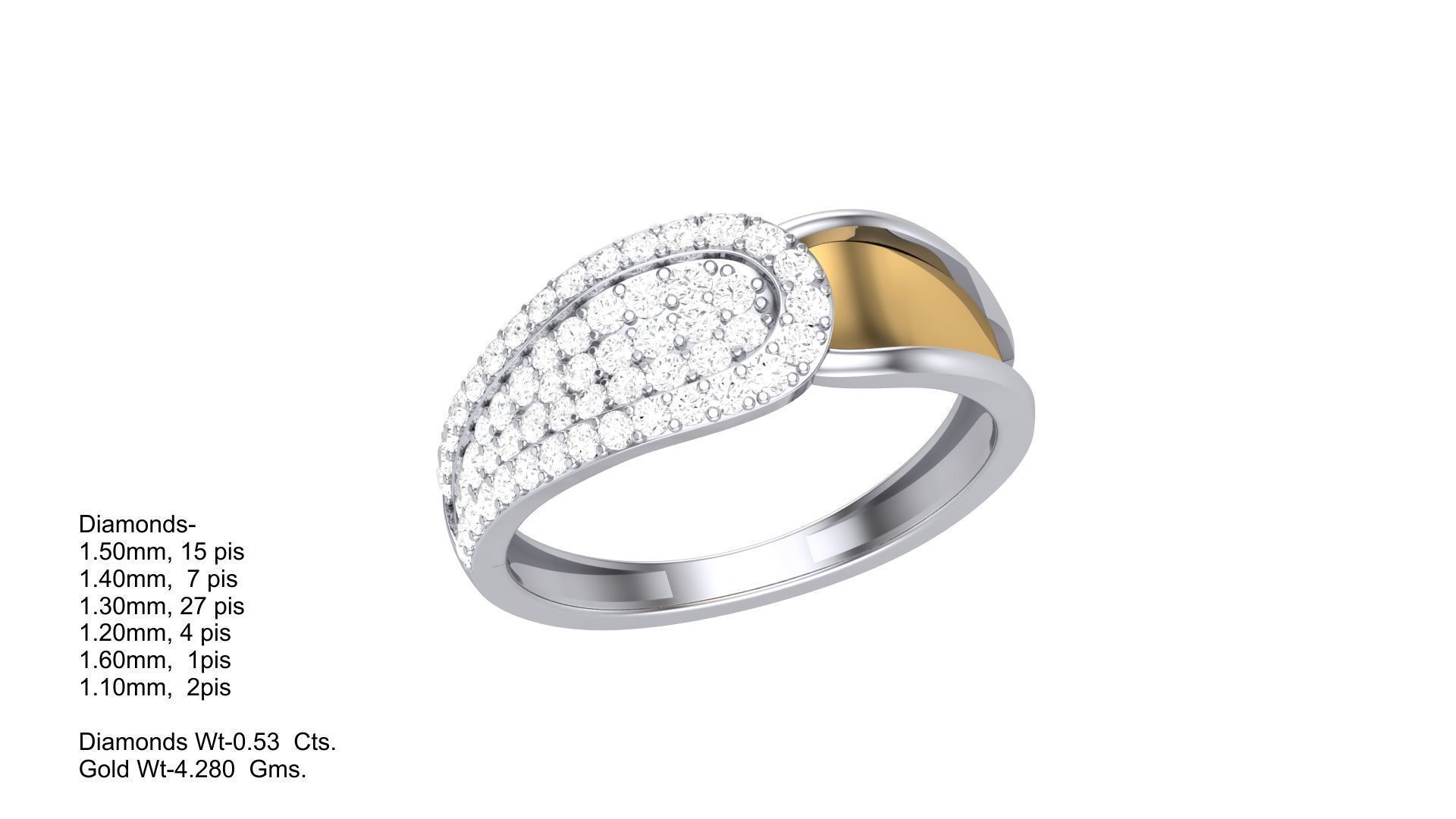 Men Groom Gents Diamond Ring 3dm stl obj mtl 3mf glb 3D print model_1