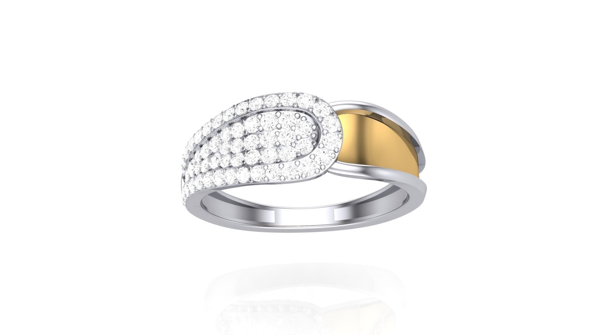 Men Groom Gents Diamond Ring 3dm stl obj mtl 3mf glb 3D print model_2