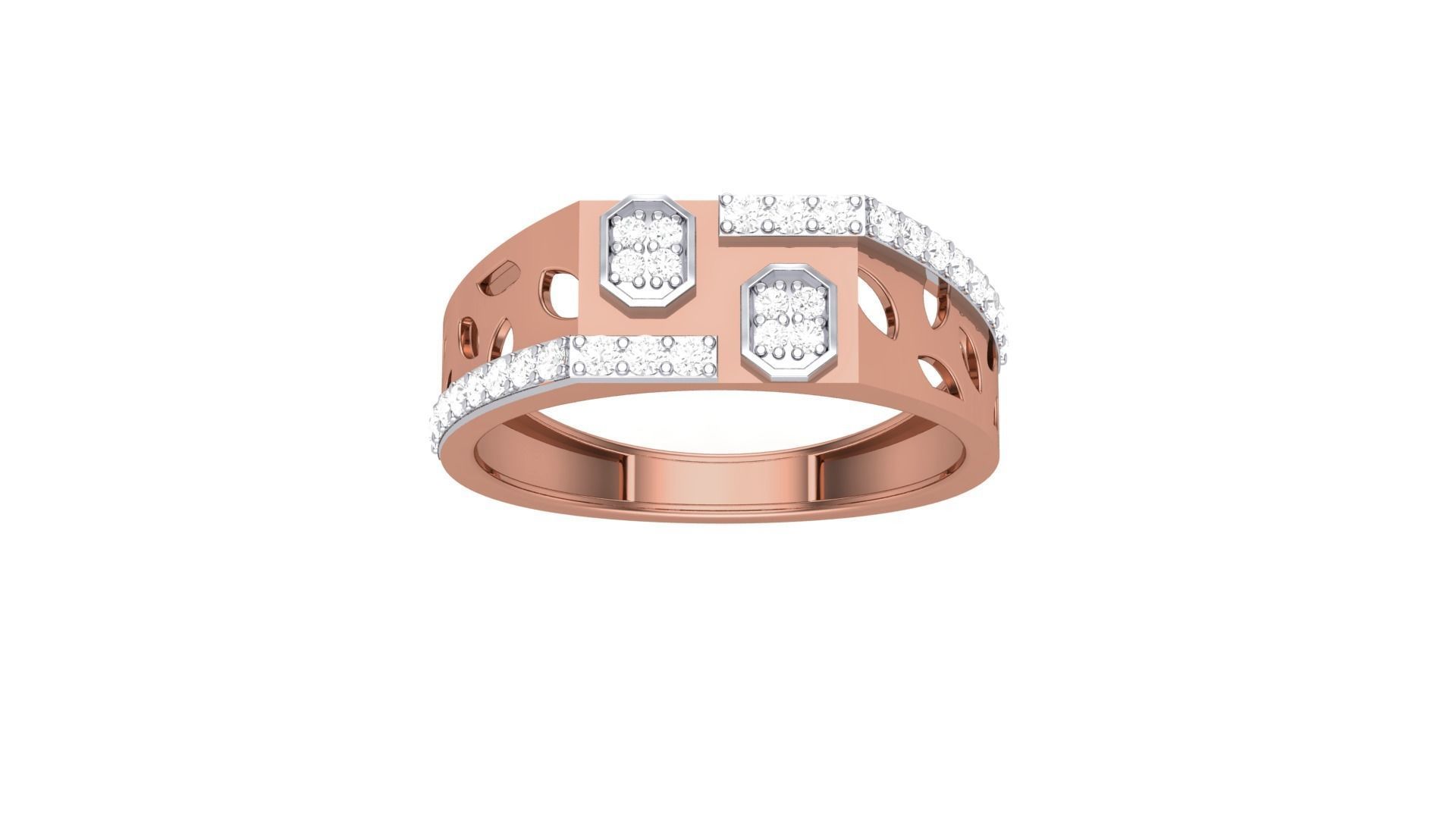 Men Groom Gents Diamond Ring 3dm stl obj mtl 3mf glb 3D print model_5