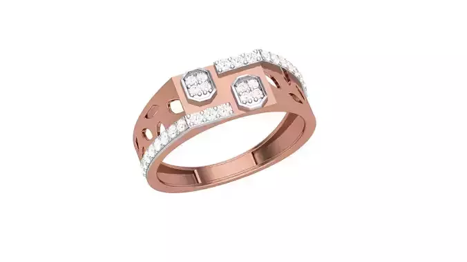 Men Groom Gents Diamond Ring 3dm stl obj mtl 3mf glb 3D print model