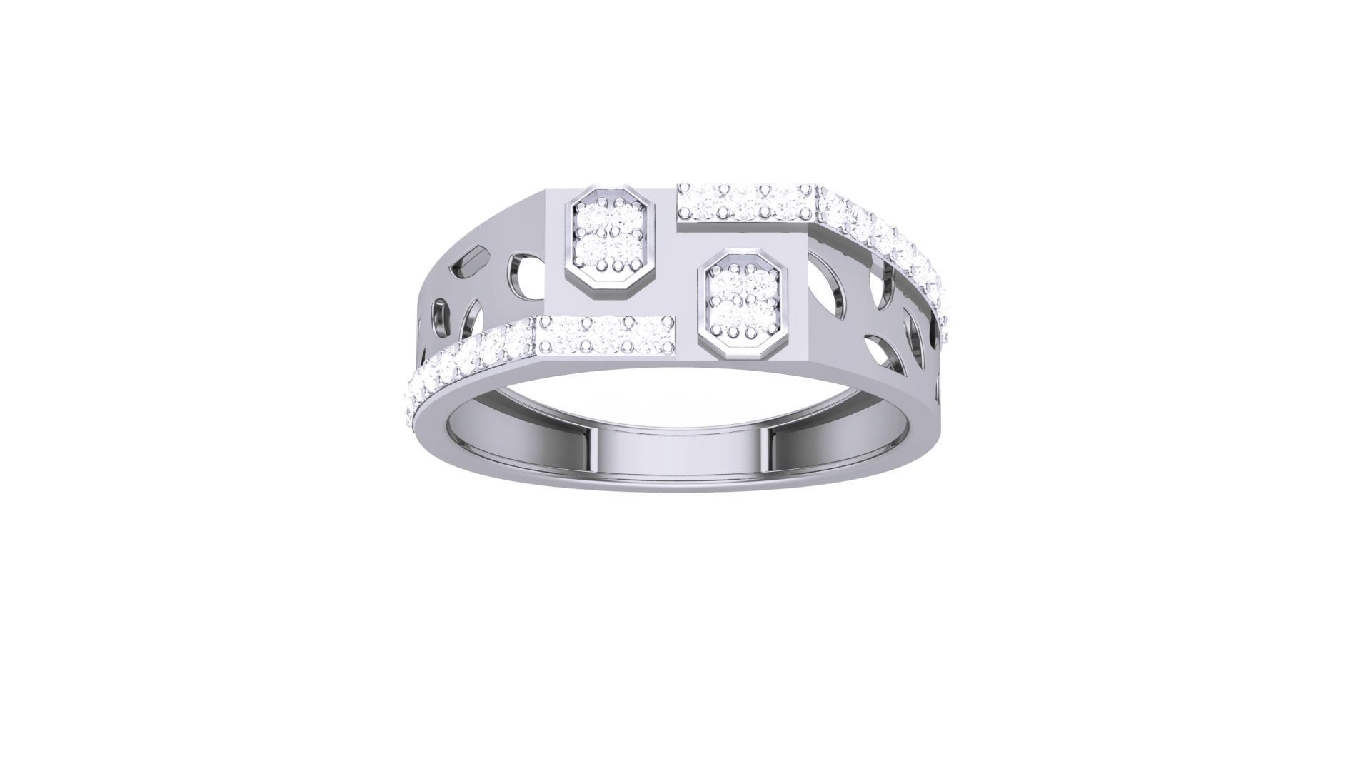 Men Groom Gents Diamond Ring 3dm stl obj mtl 3mf glb 3D print model_6