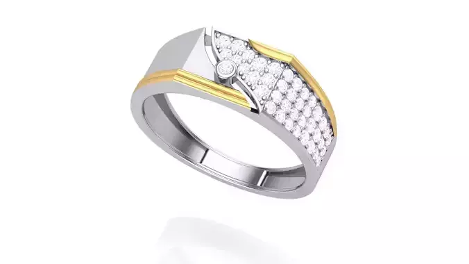 Men Groom Gents Diamond Ring 3dm stl obj mtl 3mf glb 3D print model