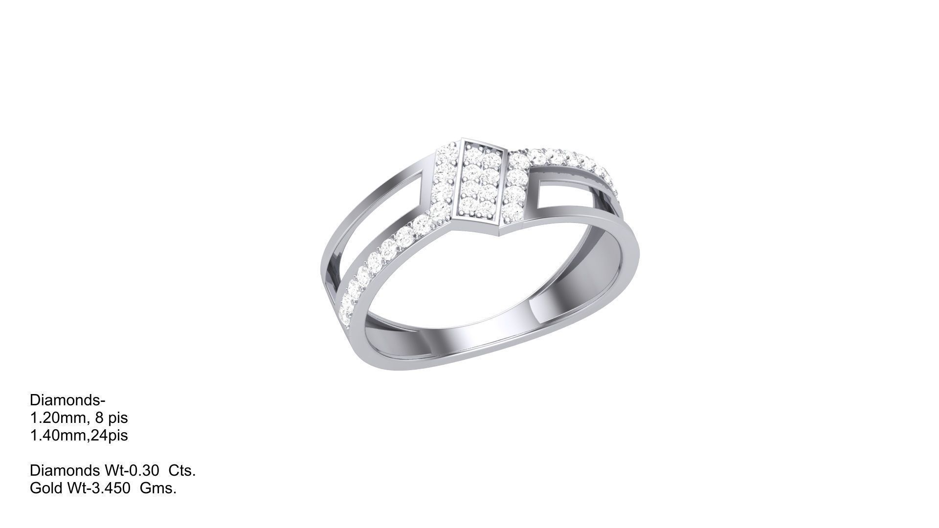 Men Groom Gents Diamond Ring 3dm stl obj mtl 3mf glb 3D print model_1