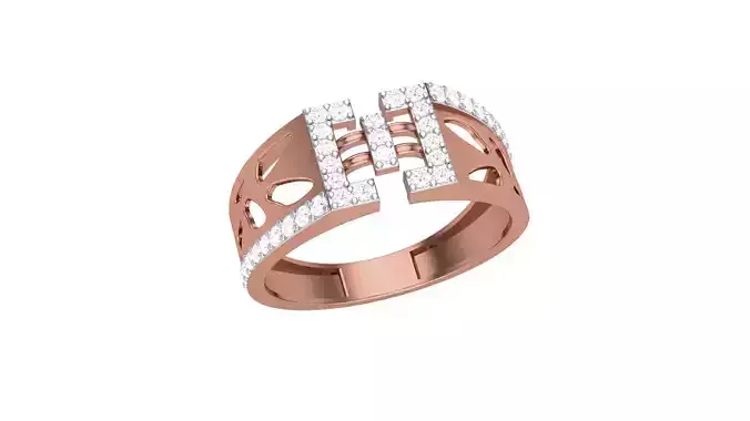 Men Groom Gents Diamond Ring 3dm stl obj mtl 3mf glb 3D print model