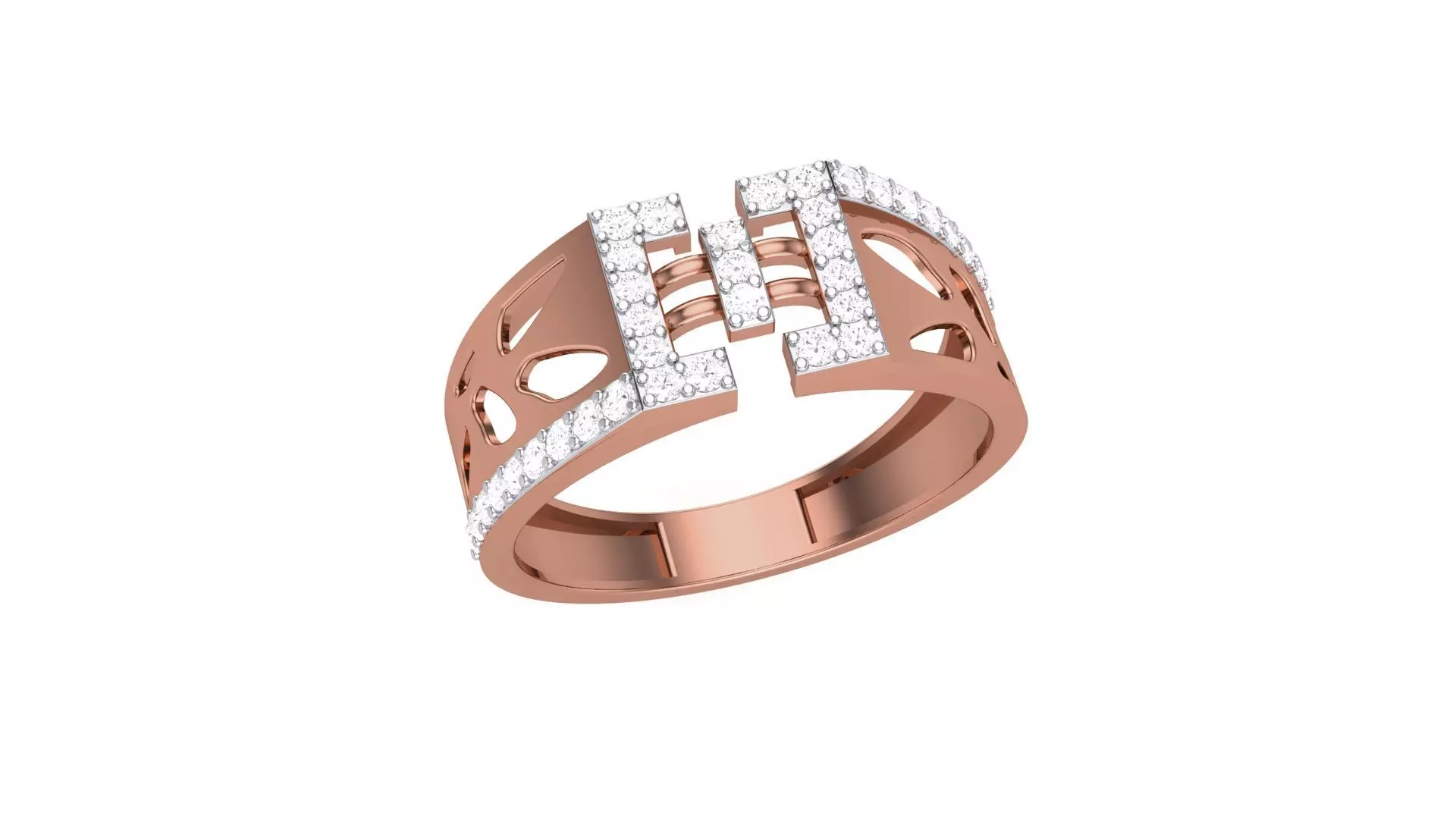 Men Groom Gents Diamond Ring 3dm stl obj mtl 3mf glb 3D print model_0